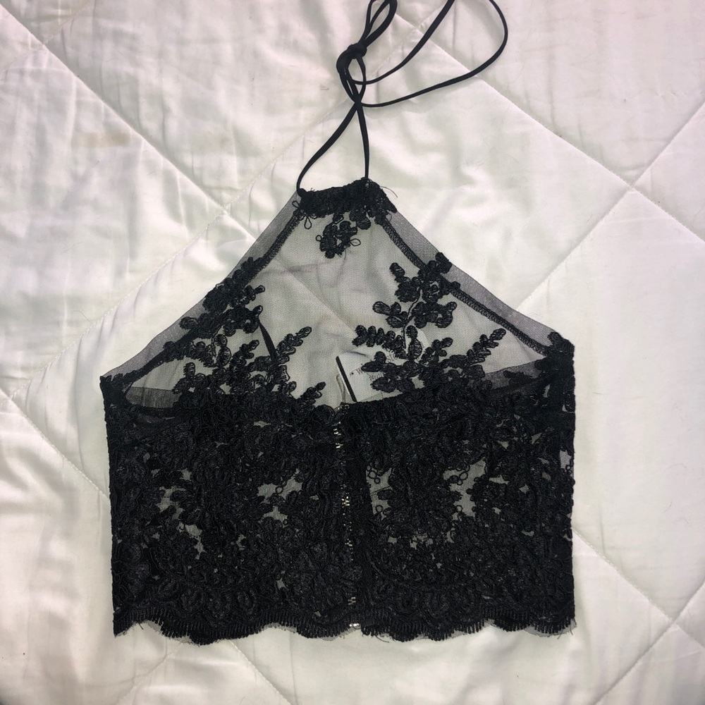 Beautiful embroidered mesh top